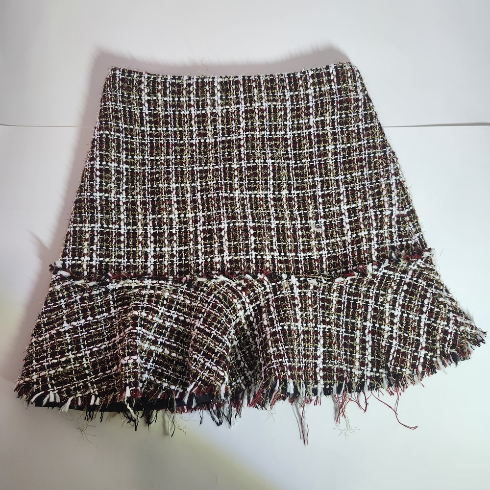 Alya Elegant Plaid Tweed Skirt